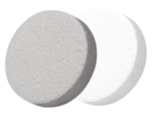 Polystyrene disc - a cap for polystyrene pins