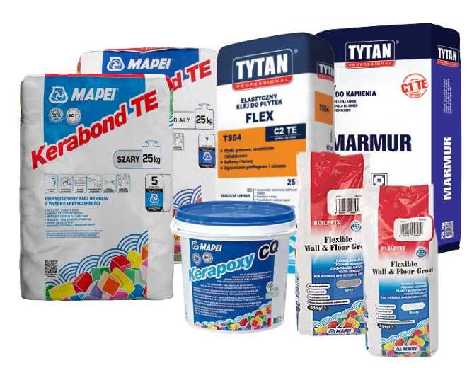Adhesive and grouts