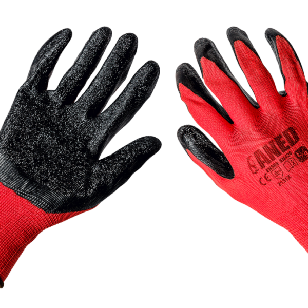 Flexible Gloves, Latex Lined Red and Black