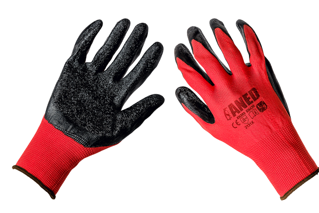 Flexible Gloves, Latex Lined Red and Black