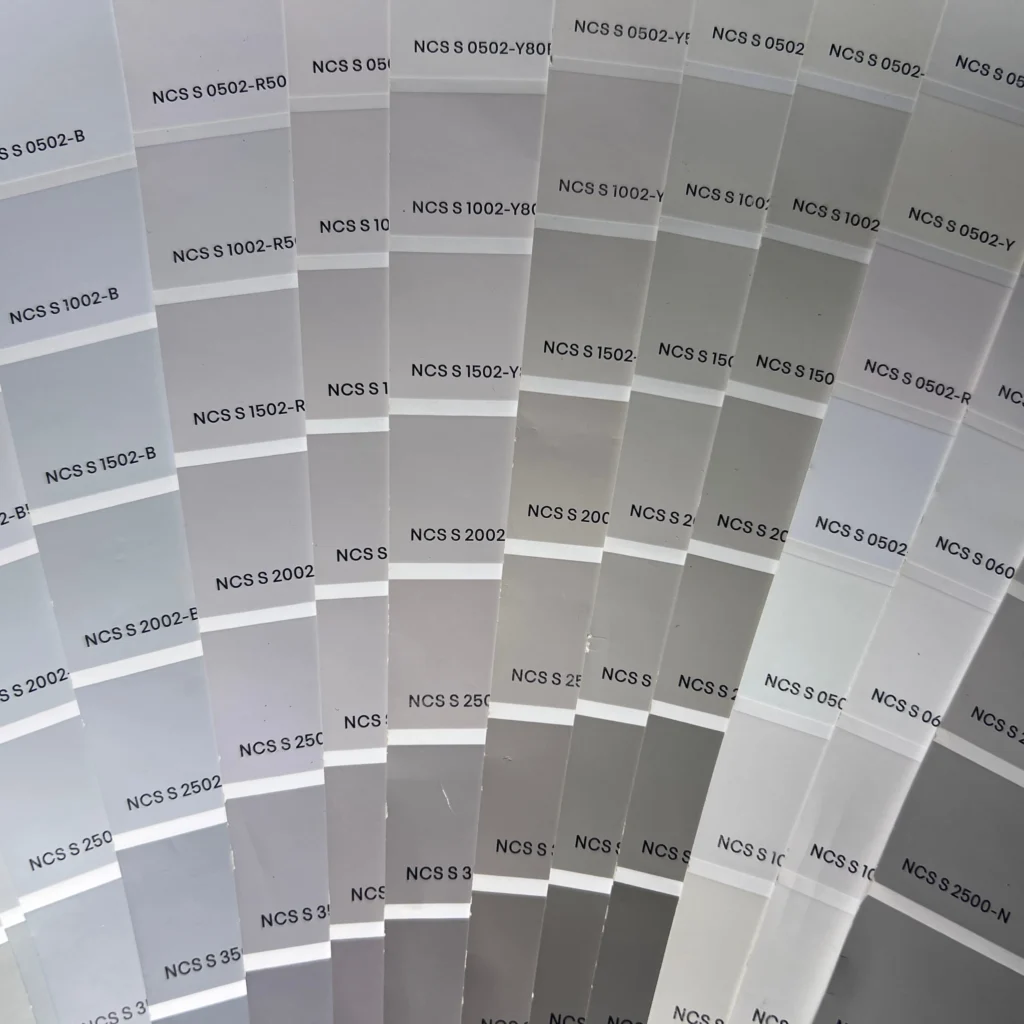 k rend colour chart fan deck to compare render colours and shades