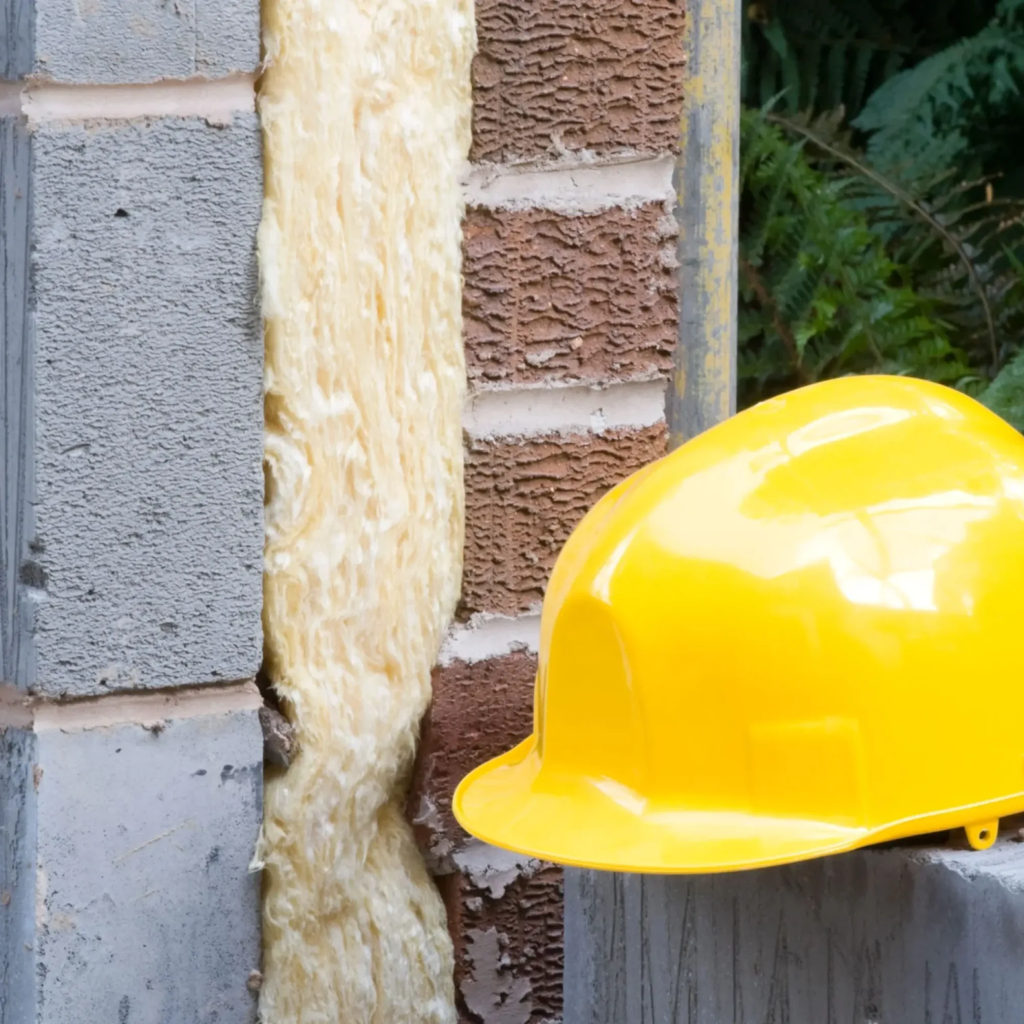 Mineral wool solid wall insulation during construction